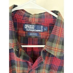 Polo Ralph Lauren Men's Long Sleeve Flannel Shirt Button Up Size Large Red Plaid